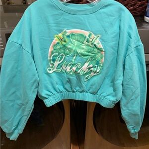 Cute Lucky Crop Sweatshirt